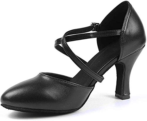 Naudamp Mujer Zapatos de Baile de salón de Baile Latino Correa Cruzada Salón Moderno Tango Vals Zapatos de Baile