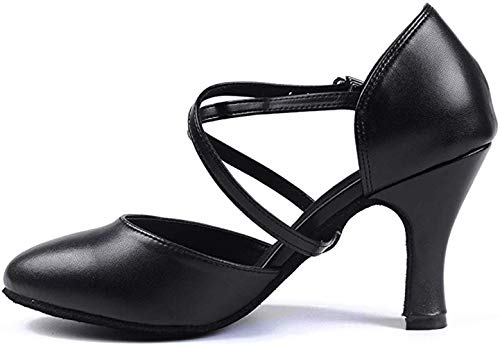 Naudamp Mujer Zapatos de Baile de salón de Baile Latino Correa Cruzada Salón Moderno Tango Vals Zapatos de Baile