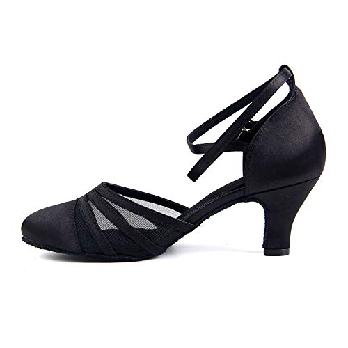 Naudamp para Mujer Zapatos de Baile de salón de Baile Latino Tango con tacón Alto y satén de Malla Alta Naudamp para Mujer Zapatos de Baile de salón de Baile Latino Tango con tacón Alto y satén de Malla Alta
