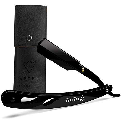 Navaja de Afeitar de Barbero de Sapiens - Accesorio Profesional de Afeitado y Cuidado de Contorno de Barba con 10 Cuchillas Derby (o sea 20 Hojillas Simples) Navaja de Afeitar de Barbero de Sapiens - Accesorio Profesional de Afeitado y Cuidado de Contorno de Barba con 10 Cuchillas Derby (o sea 20 Hojillas Simples)