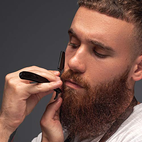 Navaja de Afeitar de Barbero de Sapiens - Accesorio Profesional de Afeitado y Cuidado de Contorno de Barba con 10 Cuchillas Derby (o sea 20 Hojillas Simples)