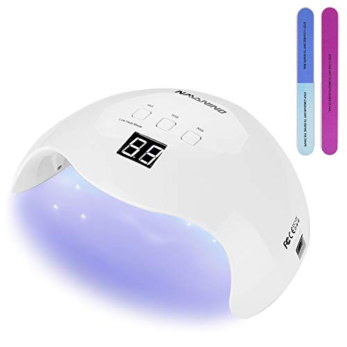 NAVANINO Lampara Secadora de Uias LED/UV para Esmalte de Uhias de Gel, Curad Luz en 3 modos para tiempo, Modo de calorbajo99s y Pantalla LCD. Para Manicura/Pedicura Nail Art en el Hogar ect (M)