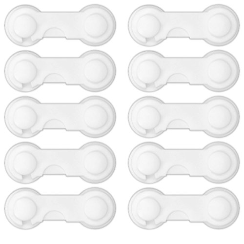 Navaris 10x cierres de seguridad para bebés y niños - protector para puerta armario cajones - bloqueo de seguridad para niños en blanco Navaris 10x cierres de seguridad para bebés y niños - protector para puerta armario cajones - bloqueo de seguridad para niños en blanco