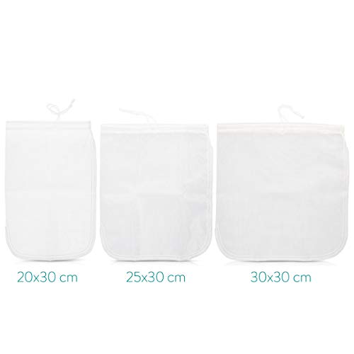 Navaris Bolsa para Hacer Leche Vegetal 20 x 30 CM - Bolsa colador para Hacer Leche Vegana de nueces almendras - Malla de Nailon para Colar Zumo Leche Navaris Bolsa para Hacer Leche Vegetal 20 x 30 CM - Bolsa colador para Hacer Leche Vegana de nueces almendras - Malla de Nailon para Colar Zumo Leche