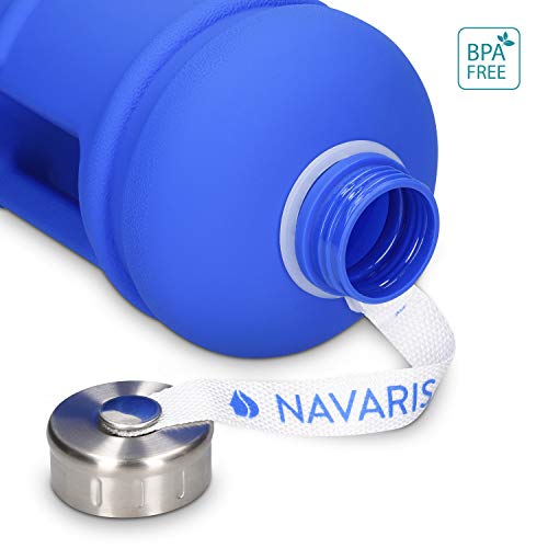 Navaris Botella Deportiva XXL - Bidón de Agua sin BPA - Cantimplora con Tapa y asa - Garrafa Grande de 2.2 litros para Fitness Ciclismo Senderismo Navaris Botella Deportiva XXL - Bidón de Agua sin BPA - Cantimplora con Tapa y asa - Garrafa Grande de 2.2 litros para Fitness Ciclismo Senderismo