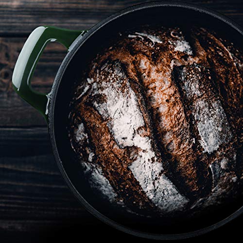 Navaris Cacerola de Hierro Fundido con Tapa - Cazuela con 2 Asas para cocinar en Horno Plancha - Olla cocotte Redonda 24 CM - Marmita de 3.5 L - Verde Navaris Cacerola de Hierro Fundido con Tapa - Cazuela con 2 Asas para cocinar en Horno Plancha - Olla cocotte Redonda 24 CM - Marmita de 3.5 L - Verde