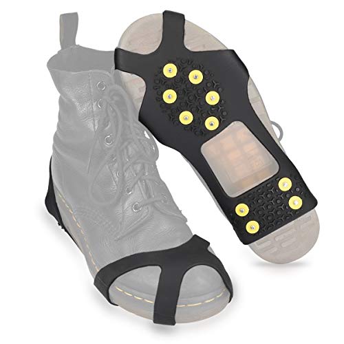 Navaris Crampones de Escalada - Cubiertas Antideslizantes de Metal - Crampones de Botas para Caminar sobre Nieve o Hielo Unisex Navaris Crampones de Escalada - Cubiertas Antideslizantes de Metal - Crampones de Botas para Caminar sobre Nieve o Hielo Unisex