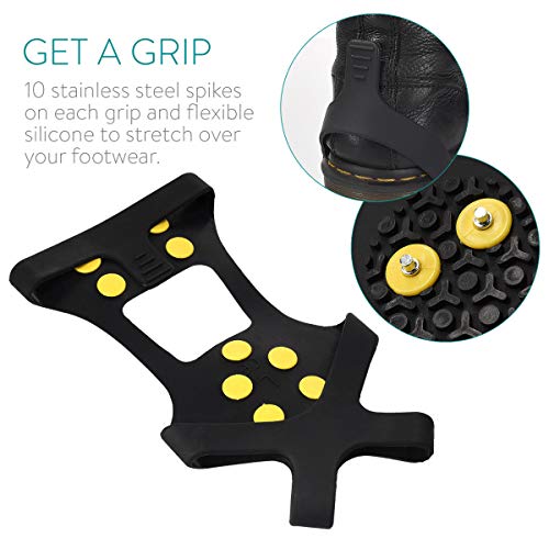 Navaris Crampones de Escalada - Cubiertas Antideslizantes de Metal - Crampones de Botas para Caminar sobre Nieve o Hielo Unisex Navaris Crampones de Escalada - Cubiertas Antideslizantes de Metal - Crampones de Botas para Caminar sobre Nieve o Hielo Unisex