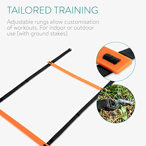 Navaris Escalera de Entrenamiento Agilidad y Velocidad - Kit de Accesorios para Entrenar coordinación - Fútbol Baloncesto Fitness Gimnasia Circuito Navaris Escalera de Entrenamiento Agilidad y Velocidad - Kit de Accesorios para Entrenar coordinación - Fútbol Baloncesto Fitness Gimnasia Circuito