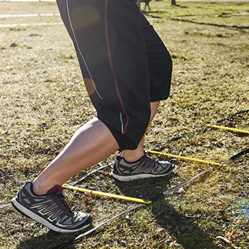 Navaris Escalera de Entrenamiento - Escalera para Hacer Deporte de 6M - para Mejorar Agilidad Velocidad coordinación - con 2 Bolsos Navaris Escalera de Entrenamiento - Escalera para Hacer Deporte de 6M - para Mejorar Agilidad Velocidad coordinación - con 2 Bolsos