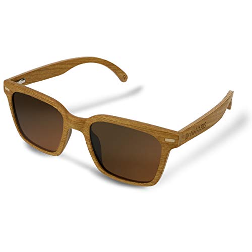 Navaris Gafas de sol de madera filtro UV - Marco de madera multicapa - Lentes polarizadas - Estuche de corcho - Gafas de sol retro unisex - Marrón Navaris Gafas de sol de madera filtro UV - Marco de madera multicapa - Lentes polarizadas - Estuche de corcho - Gafas de sol retro unisex - Marrón