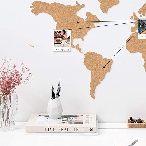 Navaris Mapa de Corcho Pared - Mapamundi Autoadhesivo para Fotos Banderas Carteles - con 10x Chincheta para marcar Lugares visitados - 102 x 50.3 CM Navaris Mapa de Corcho Pared - Mapamundi Autoadhesivo para Fotos Banderas Carteles - con 10x Chincheta para marcar Lugares visitados - 102 x 50.3 CM