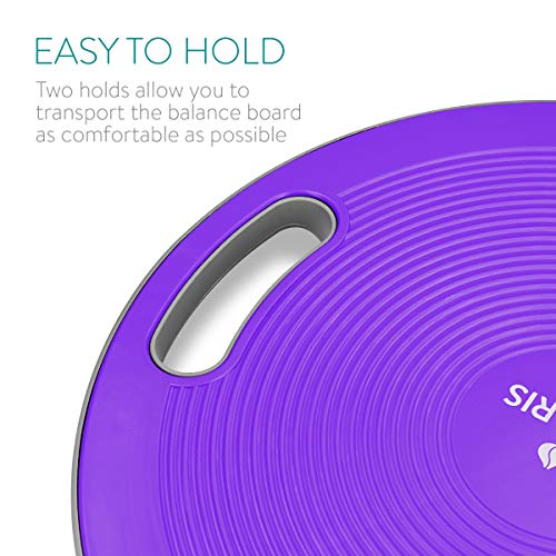 Navaris Plataforma de Equilibrio con Asas - Tabla para Ejercicios de coordinación - Disco para Entrenamiento de Fitness de Ø 40CM en Morado Navaris Plataforma de Equilibrio con Asas - Tabla para Ejercicios de coordinación - Disco para Entrenamiento de Fitness de Ø 40CM en Morado