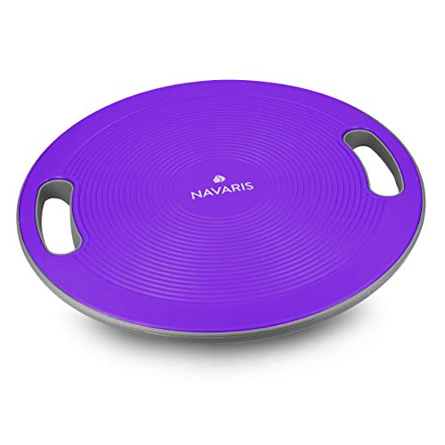 Navaris Plataforma de Equilibrio con Asas - Tabla para Ejercicios de coordinación - Disco para Entrenamiento de Fitness de Ø 40CM en Morado Navaris Plataforma de Equilibrio con Asas - Tabla para Ejercicios de coordinación - Disco para Entrenamiento de Fitness de Ø 40CM en Morado