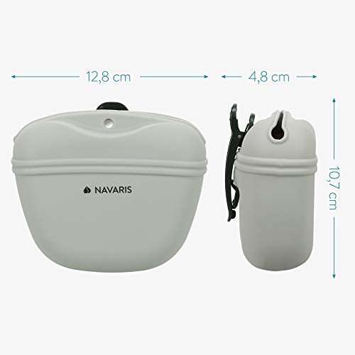 Navaris Set 2 Fundas de Silicona Porta golosinas de Perro - Estuches para Entrenamiento de Mascota Cachorro - Bolsas para recompensas premios Galletas