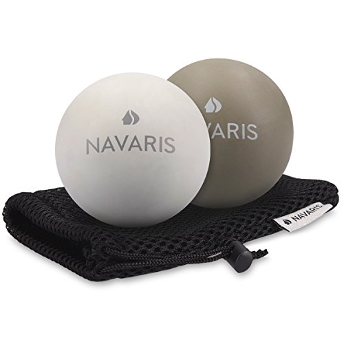 Navaris Set de 2 Bolas para masajes - Bolas de Lacrosse para automasajes - 2 Pelotas para Fisioterapia Crossfit Terapia de Puntos - Massage Balls