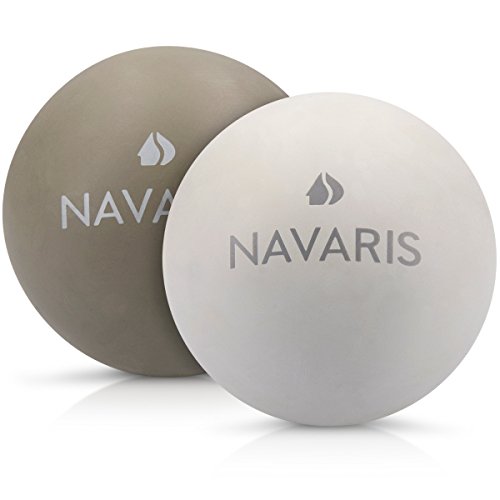 Navaris Set de 2 Bolas para masajes - Bolas de Lacrosse para automasajes - 2 Pelotas para Fisioterapia Crossfit Terapia de Puntos - Massage Balls