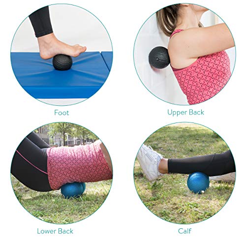 Navaris Set de 2 Pelotas para Masaje - Bolas Lacrosse Simple y Doble - Terapia miofascial para Espalda Pierna Cuello y pie - con Bolsa de Transporte Navaris Set de 2 Pelotas para Masaje - Bolas Lacrosse Simple y Doble - Terapia miofascial para Espalda Pierna Cuello y pie - con Bolsa de Transporte