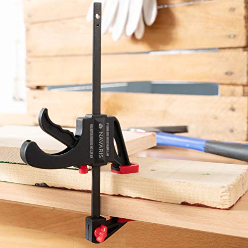 Navaris Set de 2x sargentos de barra - 2 Abrazaderas de carril para apriete interior y exterior - Herramienta de carpintero - 2x de 15CM Navaris Set de 2x sargentos de barra - 2 Abrazaderas de carril para apriete interior y exterior - Herramienta de carpintero - 2x de 15CM
