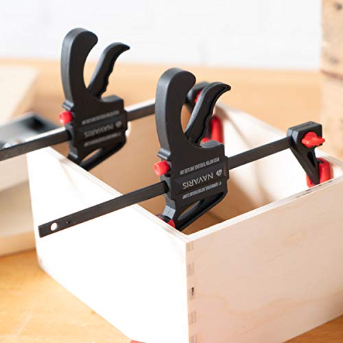 Navaris Set de 2x sargentos de barra - 2 Abrazaderas de carril para apriete interior y exterior - Herramienta de carpintero - 2x de 15CM Navaris Set de 2x sargentos de barra - 2 Abrazaderas de carril para apriete interior y exterior - Herramienta de carpintero - 2x de 15CM