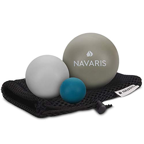 Navaris Set de 3 pelotas para masajes - Bolas de lacrosse en dif. tamaños para automasajes - Bolas para aliviar dolor fisioterapia terapia de puntos Navaris Set de 3 pelotas para masajes - Bolas de lacrosse en dif. tamaños para automasajes - Bolas para aliviar dolor fisioterapia terapia de puntos