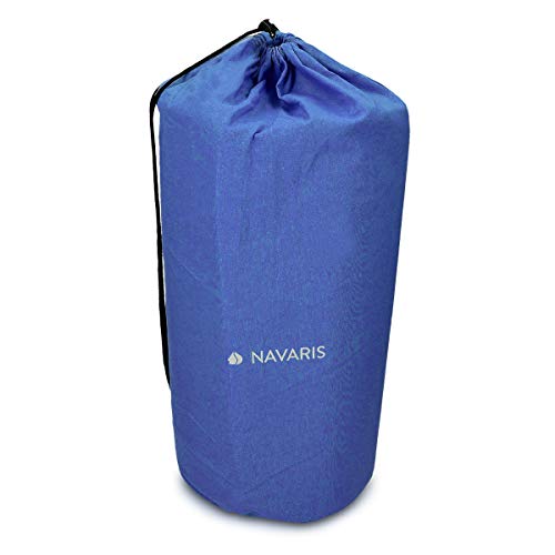 Navaris Set de masaje de acupresión - Esterilla de acupuntura y almohada - Manta para alivio de contracturas musculares dolor muscular Azul y blanco