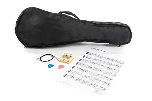 Navarra Ukelele con accesorios NV23PK azul, con funda, silbato afinador, púas y cuerdas de repuesto, con Lesson online (enseñanza online para músicos)