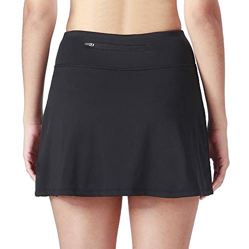 NAVISKIN Falda Pantalón Deportiva de Tenis Golf para Mujer Skorts Casuales con Bolsillos para Correr Entrenamiento Pilates Fitness Elástica Transpirable Negro M