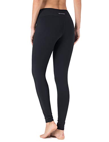 NAVISKIN Pantalones Yoga Forro Polar Mujer Pilates Mallas Deportivas Leggings Largos Bolsillo Elástico Transpirable Training Running Fitness Negro XL