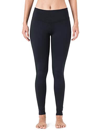 NAVISKIN Pantalones Yoga Forro Polar Mujer Pilates Mallas Deportivas Leggings Largos Bolsillo Elástico Transpirable Training Running Fitness Negro XL