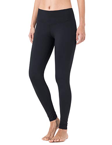 NAVISKIN Pantalones Yoga Forro Polar Mujer Pilates Mallas Deportivas Leggings Largos Bolsillo Elástico Transpirable Training Running Fitness Negro XL