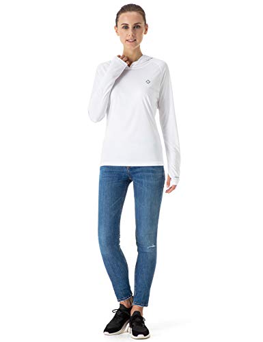 NAVISKIN Playera Casual UPF 50+ con Capucha para Mujer Camiseta Deportiva de Manga Larga Térmica Acampada Campismo Senderismo Deporte Marcha Ligera Secado Rápido, Blanco L NAVISKIN Playera Casual UPF 50+ con Capucha para Mujer Camiseta Deportiva de Manga Larga Térmica Acampada Campismo Senderismo Deporte Marcha Ligera Secado Rápido, Blanco L