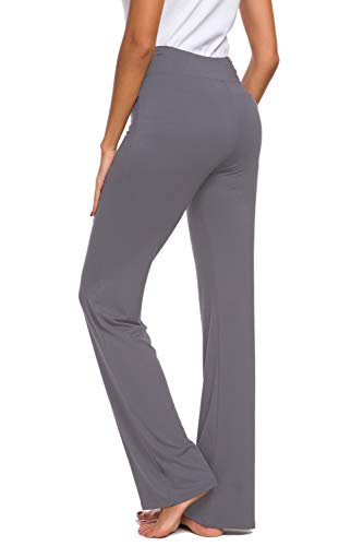 NB Pantalones de Yoga para Mujer, Pantalones Casuales de Yoga con cordón para Yoga y Correr (Gris, X-Large)