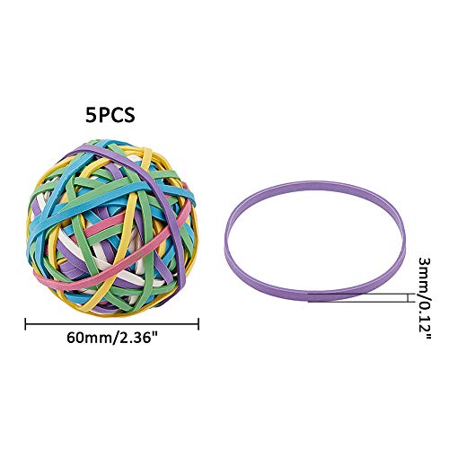 NBEADS Goma elástica, 4 Rollos / 800Pcs Bolas elásticas de Goma Planas de Colores para Hairband DIY Crafts Proyecto y organización de Arte