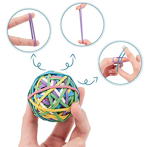 NBEADS Goma elástica, 4 Rollos / 800Pcs Bolas elásticas de Goma Planas de Colores para Hairband DIY Crafts Proyecto y organización de Arte