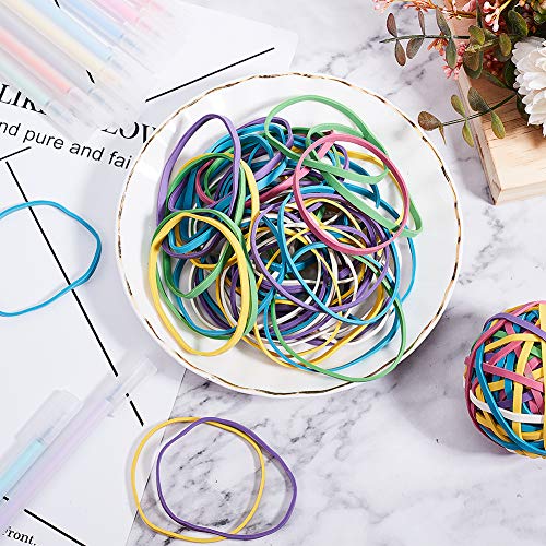 NBEADS Goma elástica, 4 Rollos / 800Pcs Bolas elásticas de Goma Planas de Colores para Hairband DIY Crafts Proyecto y organización de Arte