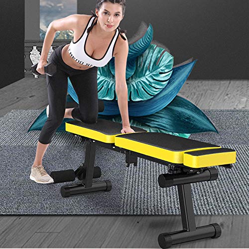 NBRTT Banco de Pesas Ajustable, utilitario Plano Plegable, inclinación, declive Press de Banco con Bancos Fuertes para Ejercicios de Cuerpo Completo, Abdominales, prensas de Banco con Mancuernas NBRTT Banco de Pesas Ajustable, utilitario Plano Plegable, inclinación, declive Press de Banco con Bancos Fuertes para Ejercicios de Cuerpo Completo, Abdominales, prensas de Banco con Mancuernas