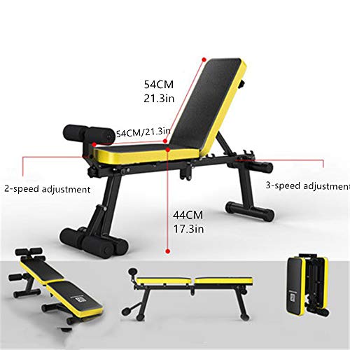 NBRTT Banco de Pesas Ajustable, utilitario Plano Plegable, inclinación, declive Press de Banco con Bancos Fuertes para Ejercicios de Cuerpo Completo, Abdominales, prensas de Banco con Mancuernas NBRTT Banco de Pesas Ajustable, utilitario Plano Plegable, inclinación, declive Press de Banco con Bancos Fuertes para Ejercicios de Cuerpo Completo, Abdominales, prensas de Banco con Mancuernas