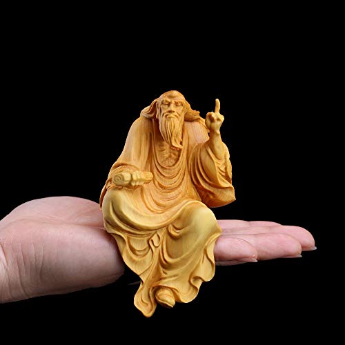 N\C Laozi Figuras en miniatura Lobular de madera de la estatua decoración de la pared adornos hogar colección Zen arte predicando arte