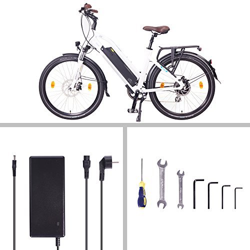 NCM Milano Bicicleta eléctrica de Trekking, 250W, Batería 48V 13Ah 624Wh (26" Blanco)