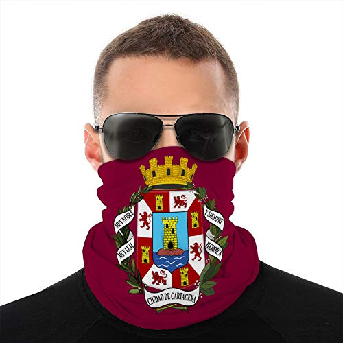 ncnhdnh Shields Unisex Windproof Breathable Washable Reusable Elastic Force Shields Cover Flag of Cartagena in Region of Murcia of Spain Tube Scarf