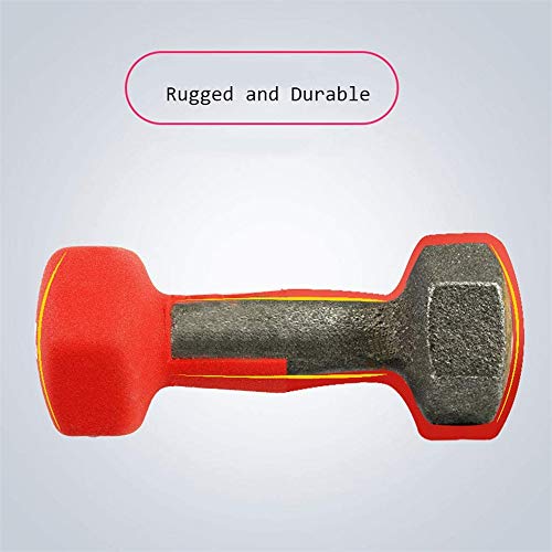 N/D 2 kg x 2 Unidades señoras de Ejercicio con Mancuernas Adelgaza Yoga Sumergido plástico con Mancuernas Deportes Saltar Danza Ejercicio Fitness Equipment, Accesorios para el hogar Ejercicio,Rojo