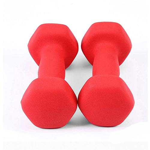 N/D 2 kg x 2 Unidades señoras de Ejercicio con Mancuernas Adelgaza Yoga Sumergido plástico con Mancuernas Deportes Saltar Danza Ejercicio Fitness Equipment, Accesorios para el hogar Ejercicio,Rojo