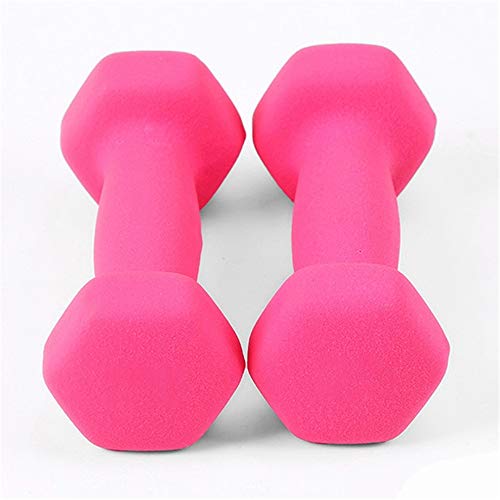 N/D 2 kg x 2 Unidades señoras de Ejercicio con Mancuernas Adelgaza Yoga Sumergido plástico con Mancuernas Deportes Saltar Danza Ejercicio Fitness Equipment, Accesorios para el hogar Ejercicio,Rosado