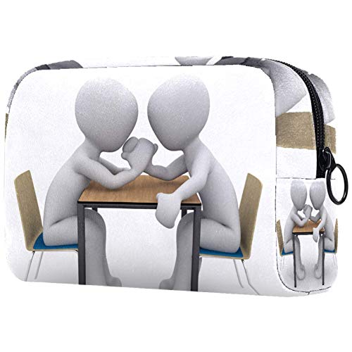 Neceser de Maquillaje Estuche Escolar para Cosméticos Bolsa de Aseo Grande Press de banca Lucha Arm Wrestling Neceser de Maquillaje Estuche Escolar para Cosméticos Bolsa de Aseo Grande Press de banca Lucha Arm Wrestling
