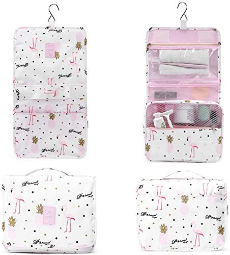 Neceser de Maquillaje Flamenco Bolsa de Cosméticos Impermeable Bolsa de Almacenamiento, Bolsa Portátil de Lavado de Viaje, Bolsa Maquillaje Gran Capacidad Bolsa de Aseo con Gancho para Mujer, Blanco Neceser de Maquillaje Flamenco Bolsa de Cosméticos Impermeable Bolsa de Almacenamiento, Bolsa Portátil de Lavado de Viaje, Bolsa Maquillaje Gran Capacidad Bolsa de Aseo con Gancho para Mujer, Blanco