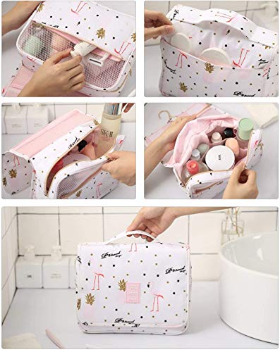 Neceser de Maquillaje Flamenco Bolsa de Cosméticos Impermeable Bolsa de Almacenamiento, Bolsa Portátil de Lavado de Viaje, Bolsa Maquillaje Gran Capacidad Bolsa de Aseo con Gancho para Mujer, Blanco Neceser de Maquillaje Flamenco Bolsa de Cosméticos Impermeable Bolsa de Almacenamiento, Bolsa Portátil de Lavado de Viaje, Bolsa Maquillaje Gran Capacidad Bolsa de Aseo con Gancho para Mujer, Blanco