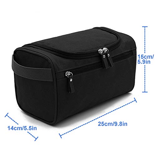 Neceser Hombre Viaje, AOBETAK Bolsa de Aseo Impermeable Gran Capacidad para Colgar, Con Malla y Compartimiento con Cremallera, Artículos de Aseo Juego para Hombres, Mujeres, Deporte,Negro