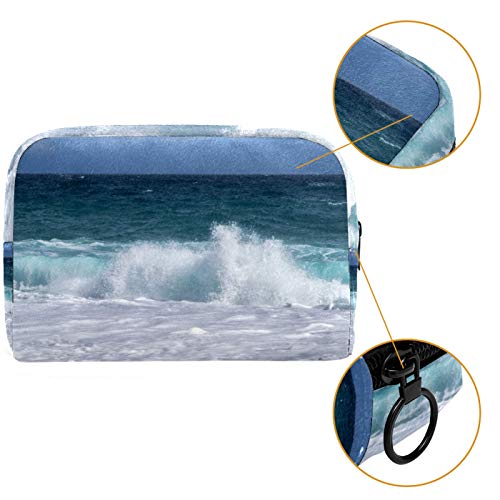 Neceser Organizador De Maquillaje Bolsas Cosméticas Pequeñas para Mujer Neceser De Viaje Neceser Estuche De Maquillaje Monedero Bolso Beach Wave Costa Sand Carboneras Almería