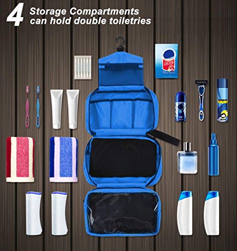 Neceser Viaje Hombre y Mujer, Boic Pequeño Bolsas de Aseo Impermeable, Neceser Maquillaje Pack Neceser Baño Toiletry Kit, Cosmético Organizadores de Viaje Travel Toiletry Bag (Azul)